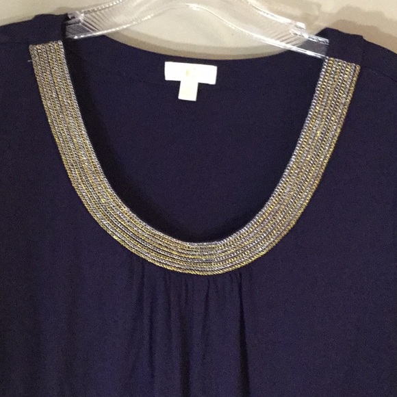 Midnight blue ladies top by designer “C”; Medium. - Picture 2 of 4